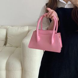 Waist Bags Fashion Pink Small Square Women Clutch Purse Handbags Simple Ladies Messenger Bag Solid Colour Female Shoulder Crossbody