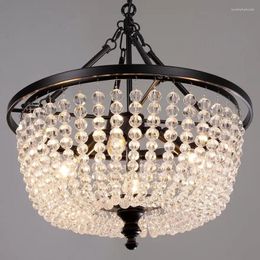 Chandeliers Crystal Chandelier Light Farmhouse Black Modern Hanging Ceiling Fixture W-20 Inch