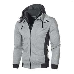 Men's Hoodies Hooded Zipper Hoodie Casual Autumn And Mens Plain Pullover Crop Front Cool For Men