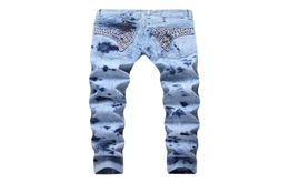 2019 Jeans da motociclista slim fit dritti da uomo con zip Uomo S Abbigliamento Distressed Hole Streetwear Style Robin Jeans8943698