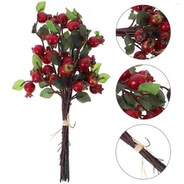Decorative Flowers Artificial Red Berry Stems Desktop Decor Picks Christmas DIY Wreath Decors Blueberry