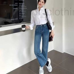 Women's Blouses & Shirts designer brand23 Early Autumn High end Wear Colored Diamond Letter White Shirt and Jeans with a Wide Width Soft Appearance XPUO