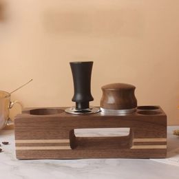 Mugs 515458mm Coffee Tamper Holder Philtre Stand Portafilter Rack Wooden Base For Espresso Maker Tools Coffeeware 231201