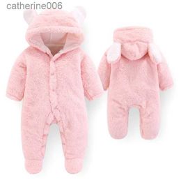 Clothing Sets Footed Newborn Baby Rompers 2022 Fall Winter Warm Coral Fleece Baby Clothes Infant Bebe Kids Sleepwear Overall Baby jumpsuitsL231202