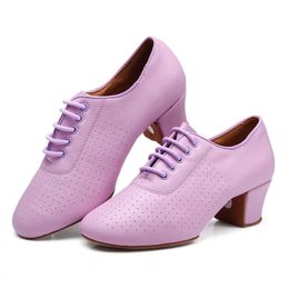 Dance Shoes Arrival Cowhide Latin Dance Shoes for Women 5cm High Heel Ballroom Dance Shoes Orange Pink Purple Girls Dancing Shoes 231202