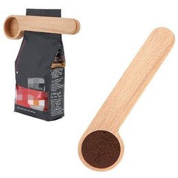 Coffee Scoop With Bag Clip Measuring Coffee Bean Spoon 2 In 1 Sealing Bag Clip For Tea Protein Powder Kitchen Tools LX6268