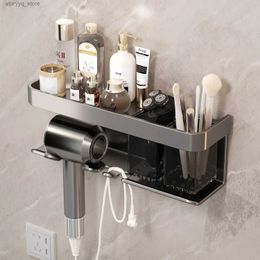 Toothbrush Holders Kitchen Cosmetic Wall Bathroom Multifunctional Aluminum Soap Storage Dish Towel Shelf Toothbrush Comb Space Mounted Rack Holder Q231203