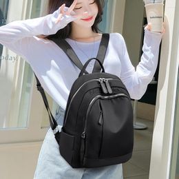 School Bags SEETIC Waterproof Women Backpack Fashion Oxford Travel Female Solid Colour Ladies Multiple Pockets Bag