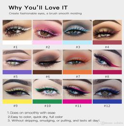 Handaiyan Eye liner 12 Colours Colourful eyeliner Long lasting Profesional Makeup Matte Eyeliner Liquid 12 pcs in 1 Pack 60pcs1561635