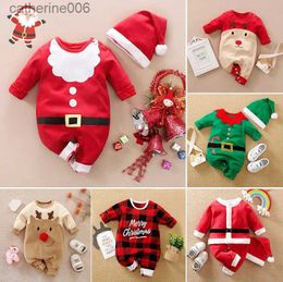 Clothing Sets Christmas Baby Romper Newborn Toddler Baby Clothes Baby Jumpsuit Long Sleeved Christmas Newborn Grisl Boys Crawling SuitL231202