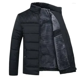 Men's Jackets 2023 Winter Plus Velvet Thick S Solid Color Casual Warm Windproof Jacket Men Fleece Outerwear Coats