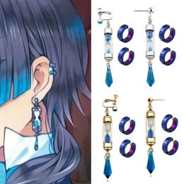 Stud Anime The Case Study of Vanitas Cosplay Prop Unisex Earrings Ear Clips Jewellery Gifts Hourglass Pendants Accessories 231202