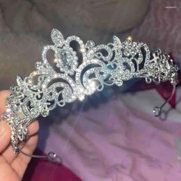 Hair Clips Romantic Princess Crown For Girls Handmade Rhinestone Tiara Pearl Headband Birthday Wedding Party Accessories Jewellery Gifts