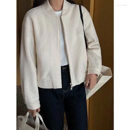 Women's Hoodies 2023 Warm Autumn And Winter Korean Version Simple Fashion Design Loop Wool Stand Collar Coat For Women