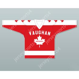 Custom WHITE AND RED METRO JUNIOR B WAYNE VAUGHAN NATIONALS HOCKEY JERSEY LEAGUE NEW Top Stitched S-M-L-XL-XXL-3XL-4XL-5XL-6XL