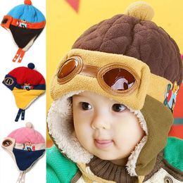 Caps Hats Cute Baby Winter Hat Infant Pilot Cap Toddlers Cool Baby Boys Girls Children Winter Warm Kids Knitted Hats Cap For 0-48 Month 231202