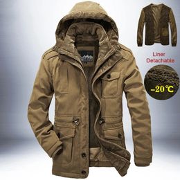 Men's Jackets parkas Outdoor Windbreaker Winter Jacket Men Thick Warm Mens Parkas Quality Cashmere Liner Detachable 2 in 1 Multipocket Coats 231201