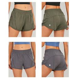 Yoga LU-0160 Womens Yoga Outfits High Waist Shorts Exercise Short Pants Fitness Wear Girls Running Elastic Adult Pants Sportswear Lined Drawstring LL