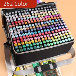 Watercolour Brush Pens 120/168/202/262 Colour Double Headed Markers Pen Set Alcohol Based Marker For Water Painting Manga Drawing School Art Supplies 231202