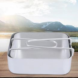 Bowls 2 Pcs Multi-function Bento Case Camping Lunchboxes Portable Container Outdoor Holder An Fittings