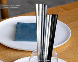 23527cm Chopsticks Nonslip Stick Food Grade Stainless Steel Clip Pot Chopstick Reusable Tableware Gifta206664340