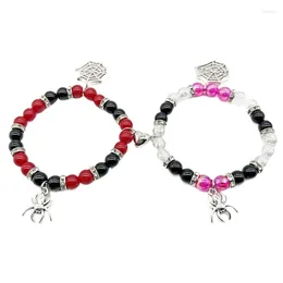 Charm Bracelets E0BF Aesthetic Spiders Bangle Couple Trendy Magnetic Matching Wrist Jewelry