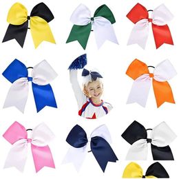 Hair Accessories 20Pcs/ 8 Two Toned Large Cheer Hair Bows Ponytail Holder Handmade For Teen Girls Softball Cheerleader Sports Bow Drop Dhlne