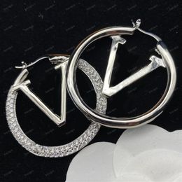 Big Silver Gold Hoop Earrings With Box For Women Luxurys Designers Stud Earrings Fashion Jewellery Letters Earring Wedding Gift Nice278W