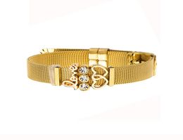 Concise Lovers Love Keeper Bracelet Gold Electroplate Stainless Steel Watchband Bracelet9309138