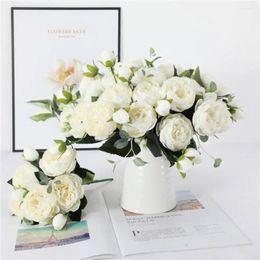 Decorative Flowers Home Decor Office Indoor Decoration Wedding Bouquet Artificial Flower Fake Rose Peony