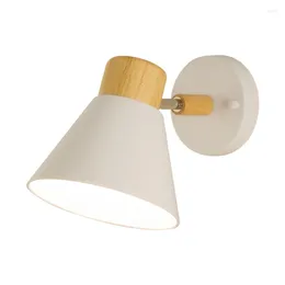 Wall Lamp Nordic White Wood Bedroom Lamps Modern Study Aisle Luxury Living Room Bedside Balcony Reading Sconces Lights Fixtures