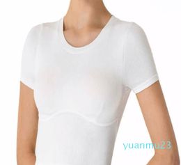 Exposed Umbilical Cord Breast Pad Yoga Outfits Short Sleeve Fitness Clothes Women039s Breathable Skin Friendly Sports Tshirt S