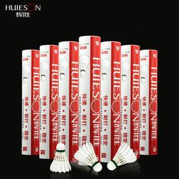 Badminton Shuttlecocks Huieson 12 Pcs/Pack Goose Feather Cork Wood Shuttlecock Super Durable Badminton Shuttlecock for Badminton Training HS-40 231201