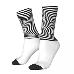 Men's Socks Funny Happy Compression Illusion Vintage Harajuku 3D Art Young Culture Fashion Creative Hip Hop Seamless Crew Sock