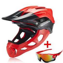 Cycling Helmets RACEWORK Allcross Full Face Cycling Helmets Mountain Country Road Bike Men Integral Extreme Sport Safety Bicycle Helmet 231201
