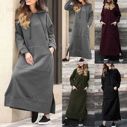 Urban Sexy Dresses Women Dresses Autumn Winter hoodies Hooded Big Pocket Sweaters Dress Long Sleeved Casual Loose Elegant Office Lady Vestidos T231202