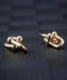 Women 18k Gold Earring Punk Party Jewellery Womens Small U Stud Dangle Earrings Charms Fine Jewellery On 3930354