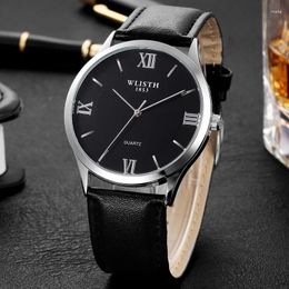 Wristwatches Men's Wrist Watches Minimalist Analog Waterproof Quartz Watch For Men With Leather Band