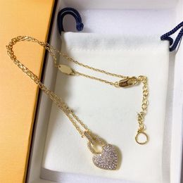 Women Designers Pendant Necklaces diamond Heart Necklace Anniversary Gift Fashion Pendants Jewelry177y