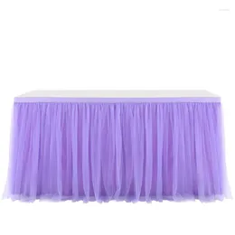 Table Skirt Tulle Birthday For Party Wedding Bridal Tablecloth Decorations Romantic Gauze Shower Dining