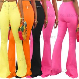 Women's Pants Capris CM.YAYA Vintage Zipper Fly Women Wide Leg Flare Pants Leggings High Waist Trousers Draped Bellbottom Jogger Pants Sweatpants T231202