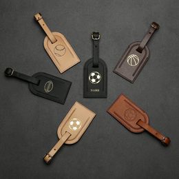 Bag Parts Accessories Personalised Custom Initial Leather Luggage Tags High Quality Sport Element Embossing 231201