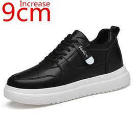 Dress Shoes Increase 9cm Spring Men's Shoes Leisure Sports Shoes Men Inner Heightening Simple Sneakers Youth Comfortable Elevator Shoes Male 231201