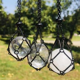 Pendant Necklaces Adjustable Crystal Cage Necklace Jewelry Holder Stone Empty Creative Gift