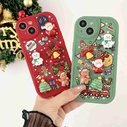 phone Christmas Claus 3D Santa case Apple drop resistant silicone soft case