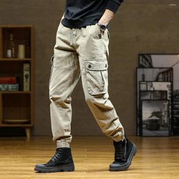 Men's Tracksuits Elmsk 2023 Autumn Japanese Work Pants Plus Size Tie Feet Fashion Brand Drawstring Small Casual Street