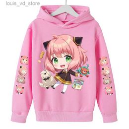 Hoodies Sweatshirts Children Clothing Hoodie Boys Girls Tops Anya Spy X Family Movie Anime Toddler 3-12 Year Spring Sweatshirr Black White Red Coat T231202