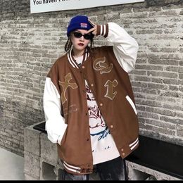 Men's Jackets American Retro Vintage Letter Flocking Baseball Uniform Y2K Street Fashion Punk Style Niche Loose Jacket Tide For Men And Women 231202