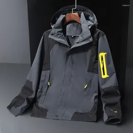 Men's Jackets Spring Autumn Outdoor Waterproof Windbreaker Jacket Men Casual Breathable Zipper Hooded Coat Travel Mountaineering Thin