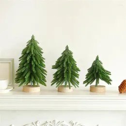 Christmas Decorations Cedar Ornaments Not Blocking The View Decorative Wear-resistant Durable High Quality Collection Flocking Wooden Gift